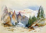 Thomas Moran Tower Falls and Sulphur Mountain,Yellowstone painting